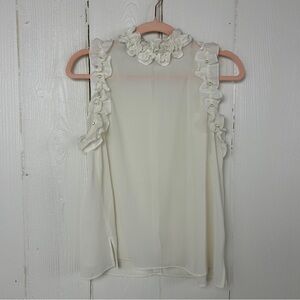 Zara Elegant White Ruffled Women's Top Size S